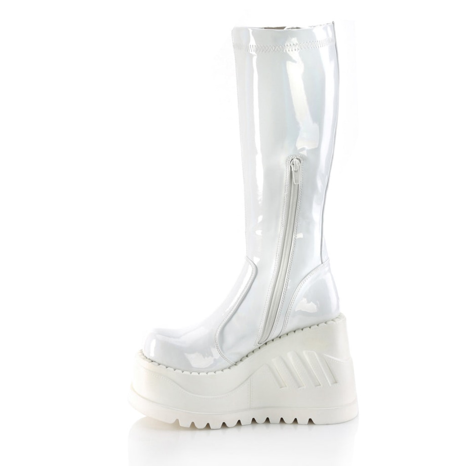 Stomp-200 Demonia Ireland White Hologram Stretch Patent