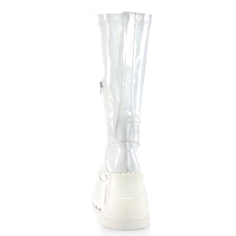 Stomp-200 Demonia Ireland White Hologram Stretch Patent