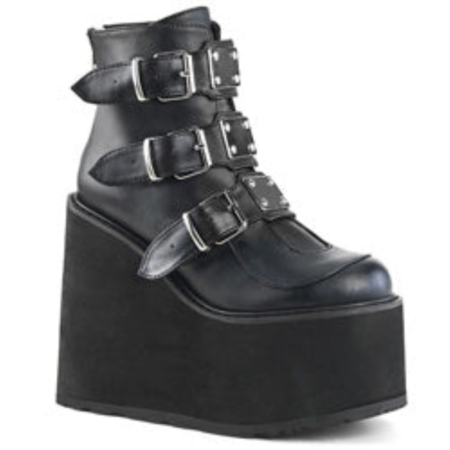 Swing-105 Black Vegan Leather Demonia Ireland