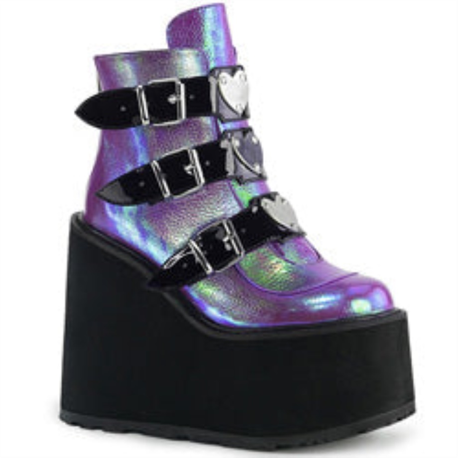 Swing-105 Purple Iridescent Vegan Leather Demonia Ireland