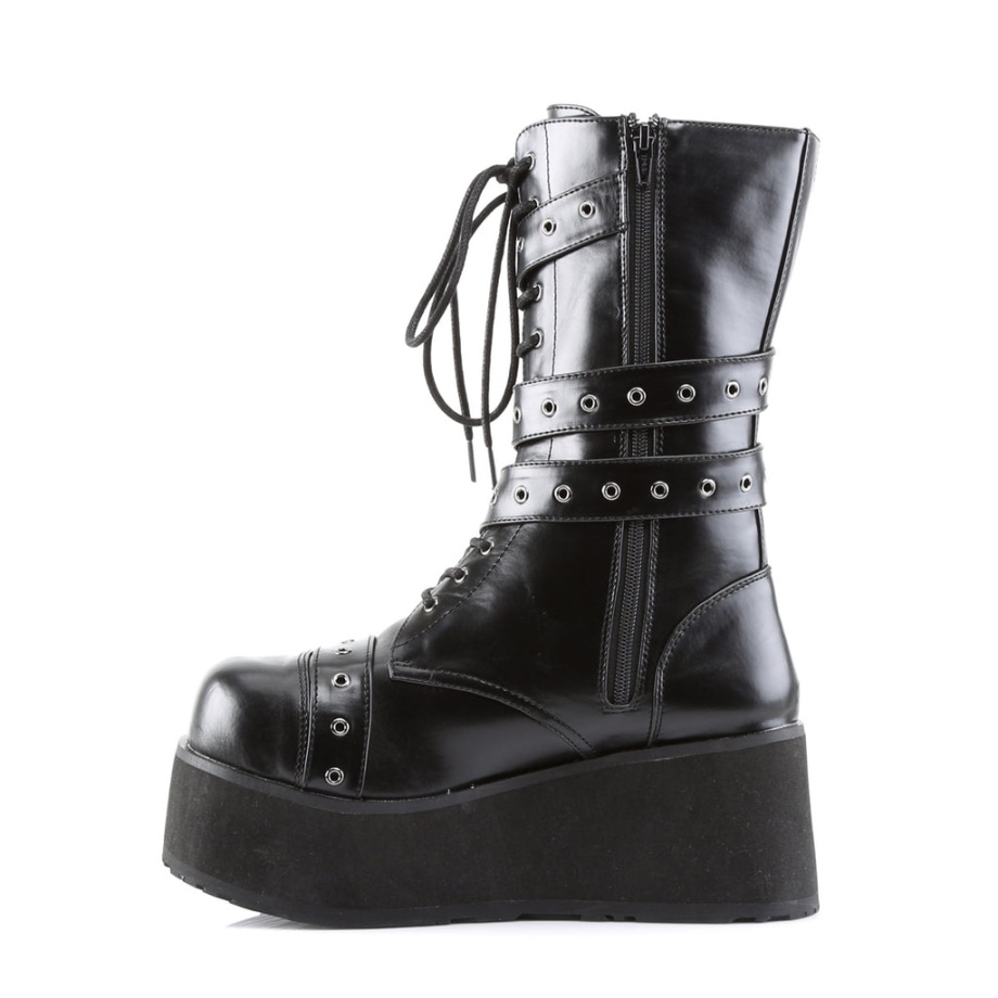 Trashville-205 Demonia Ireland Black Vegan Leather