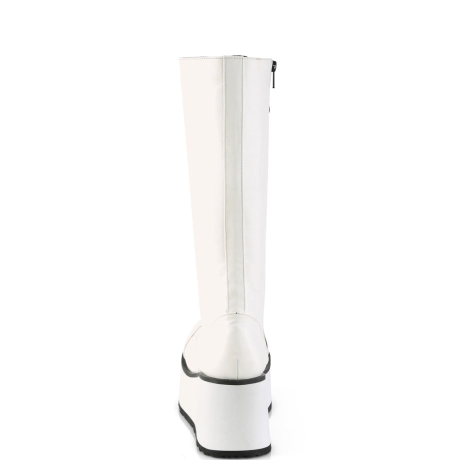 Trashville-502 White Vegan Leather Demonia Ireland