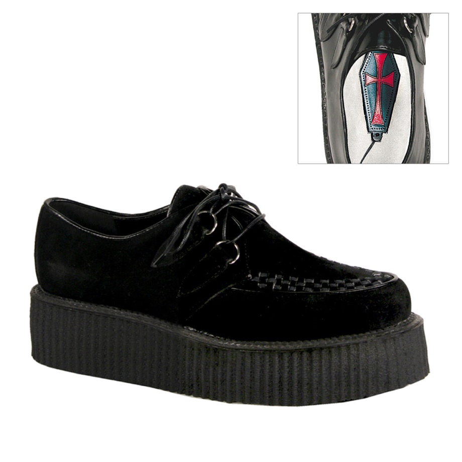 V-Creeper-502S Demonia Ireland Black Vegan Suede