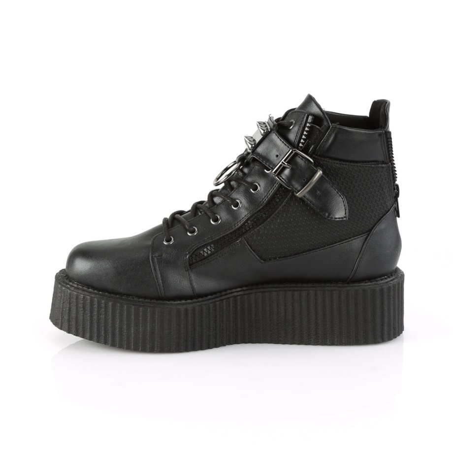 V-Creeper-566 Demonia Ireland Black Vegan Leather