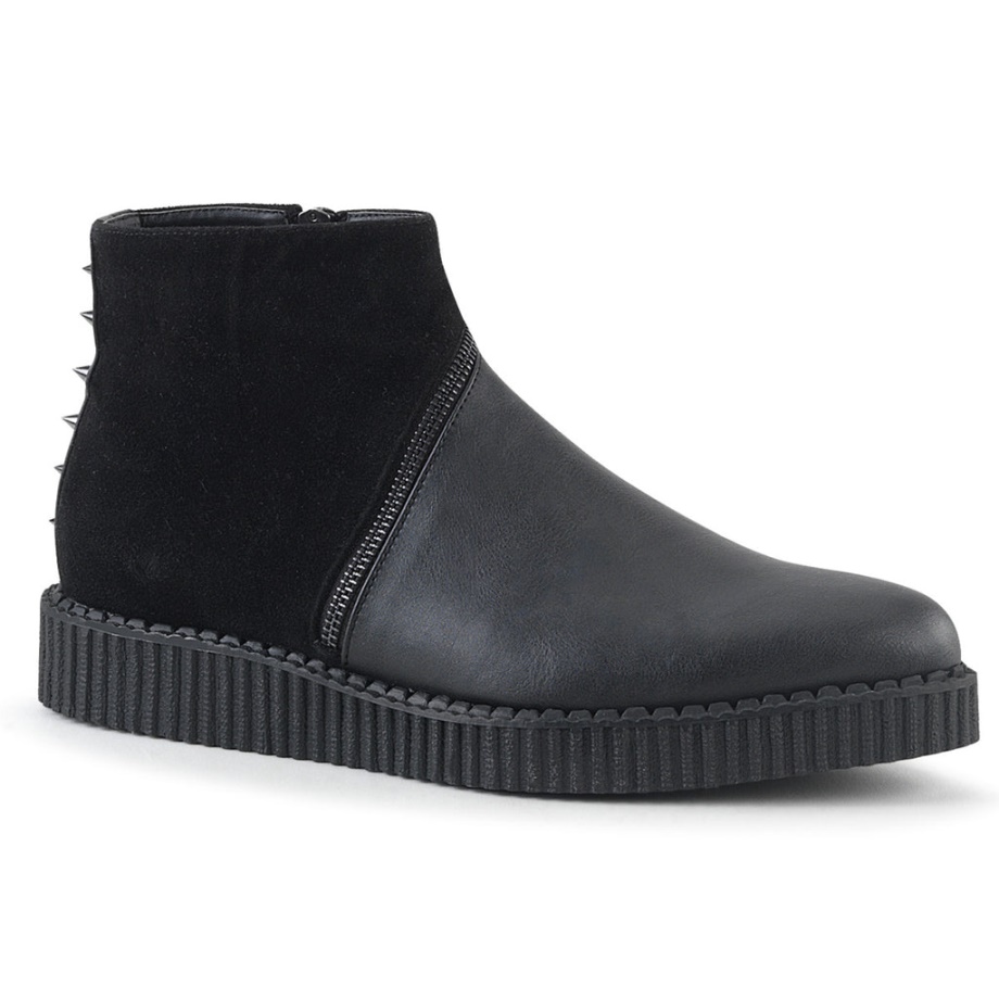 V-Creeper-750 Black Vegan Leather-Microfiber Demonia Ireland