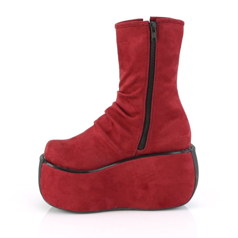 Violet-100 Demonia Ireland Burgundy Faux Suede