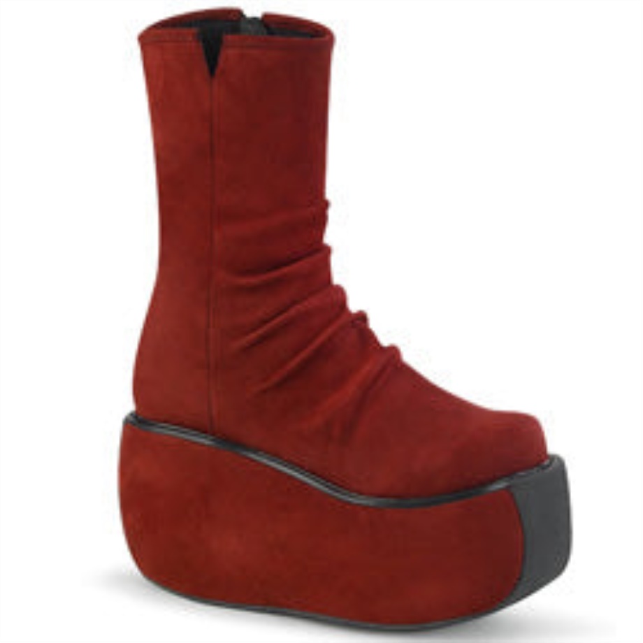 Violet-100 Demonia Ireland Burgundy Faux Suede