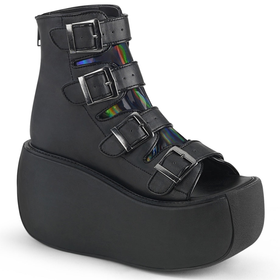 Violet-150 Demonia Ireland Black Vegan Leather-Hologram