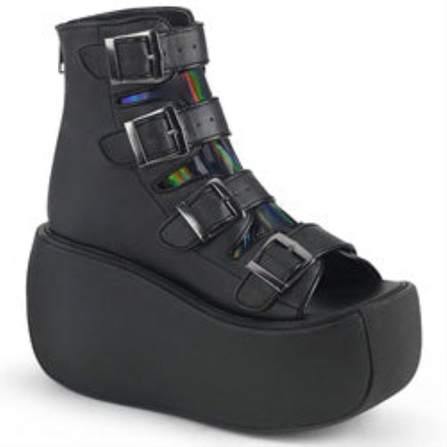 Violet-150 Demonia Ireland Black Vegan Leather-Hologram