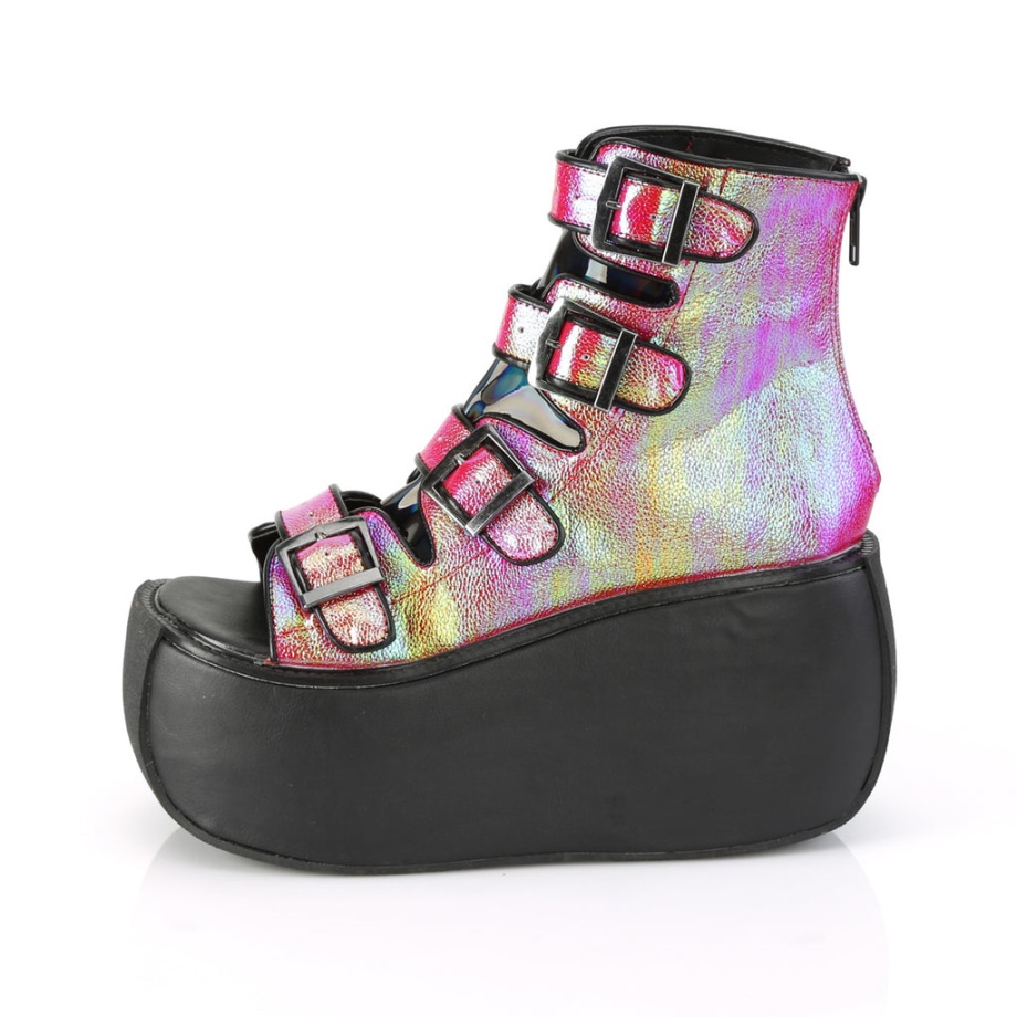 Violet-150 Pink-Green Iridescent Vegan Leather Demonia Ireland