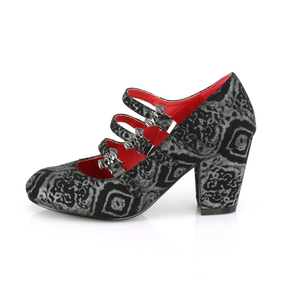 Vivika-38 Demonia Ireland Silver Faux Nubuck Leather