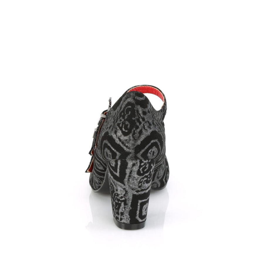 Vivika-38 Demonia Ireland Silver Faux Nubuck Leather