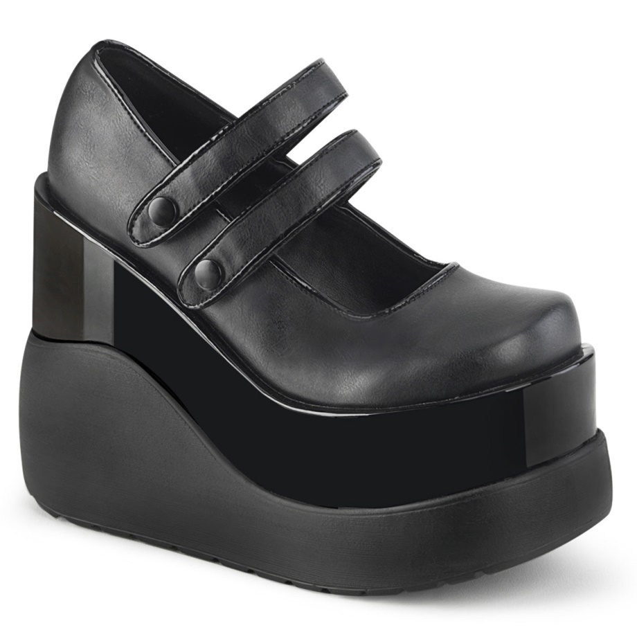 Void-37 Black Vegan Leather-Patent Demonia Ireland