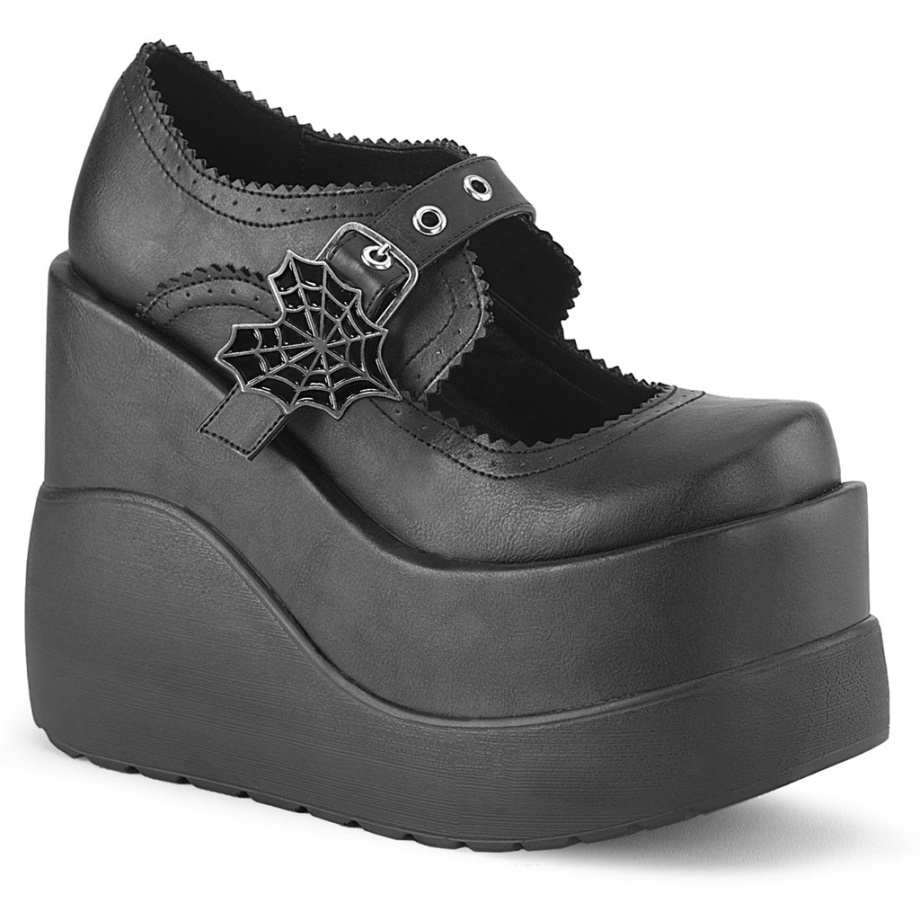Void-38 Black Vegan Leather Demonia Ireland