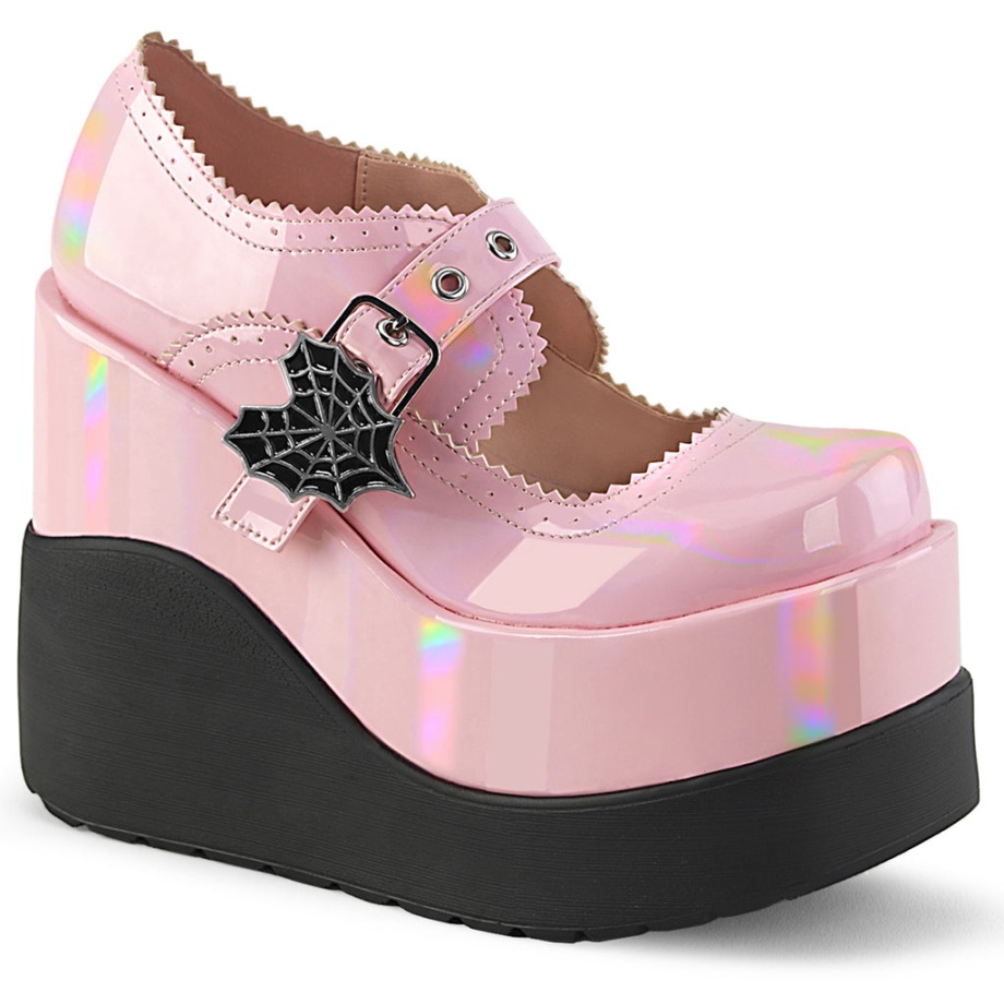 Void-38 Demonia Ireland Baby Pink Holo Patent