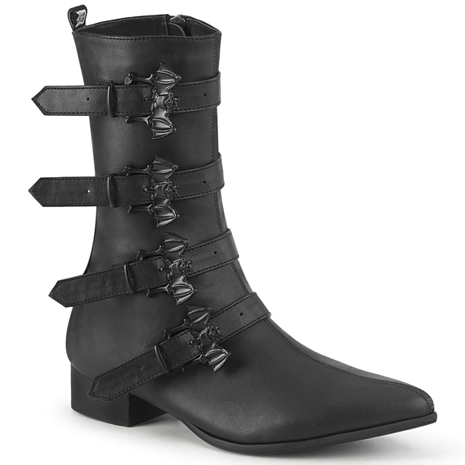 Warlock-110-B Demonia Ireland Black Vegan Leather