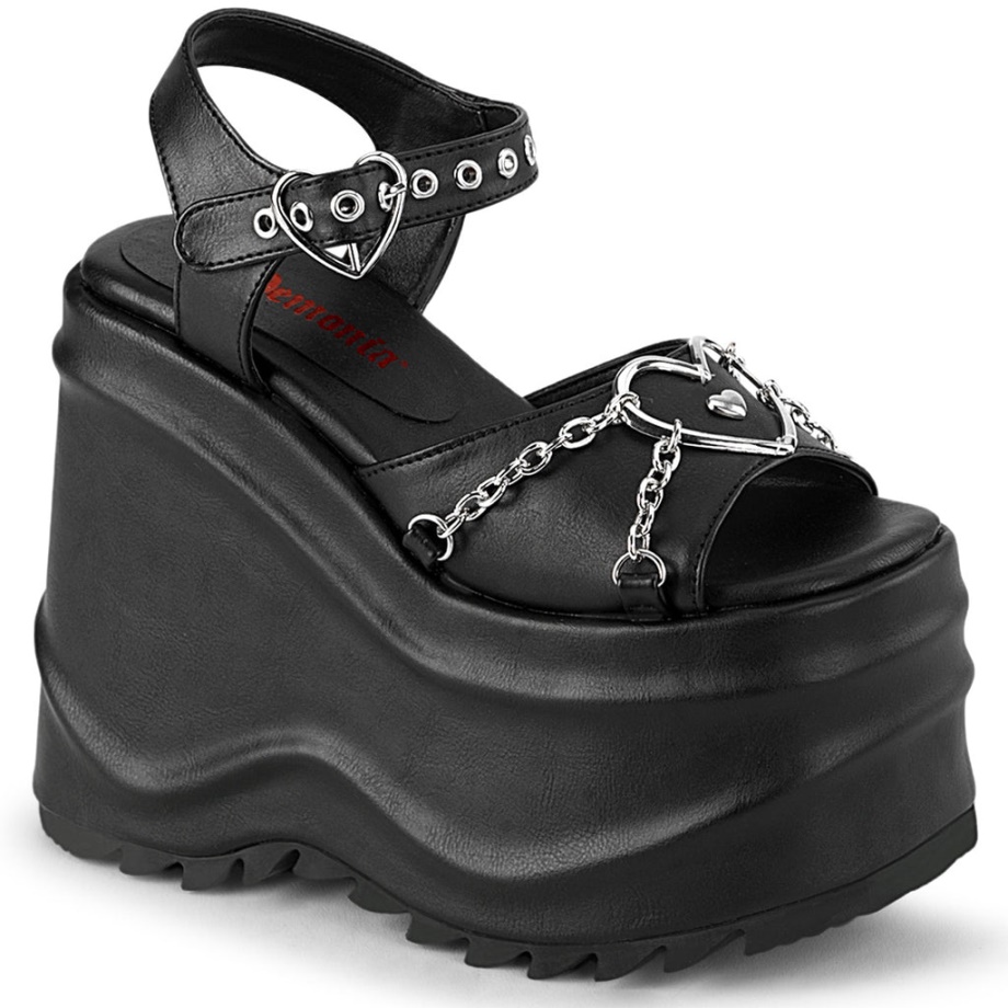 Wave-09 Demonia Ireland Black Vegan Leather