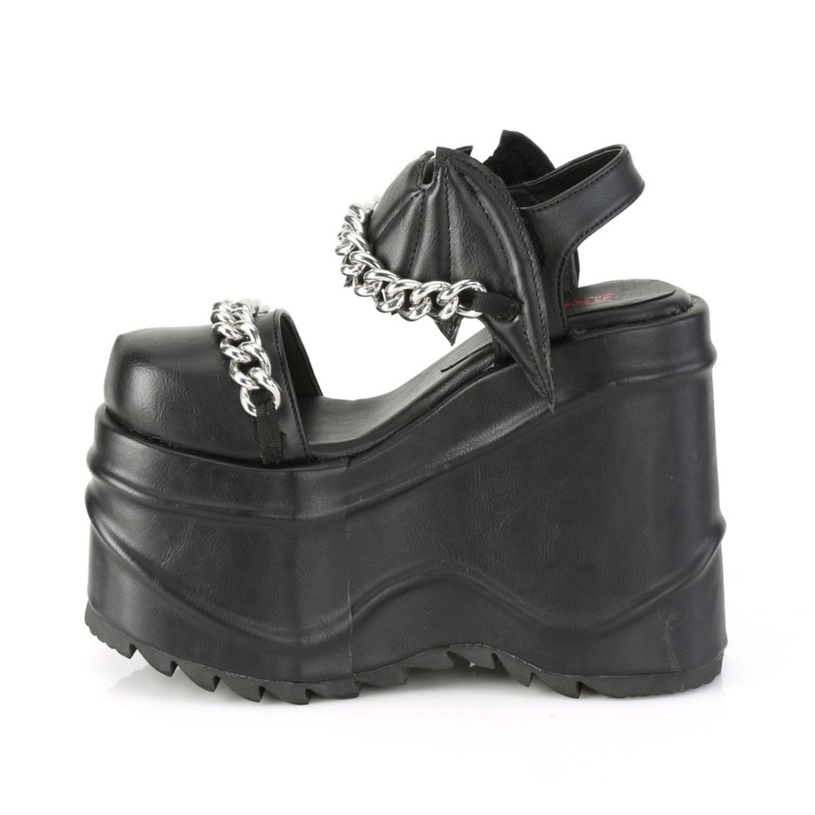 Wave-20 Black Vegan Leather Demonia Ireland