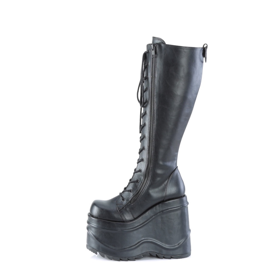 Wave-200 Black Vegan Leather Demonia Ireland
