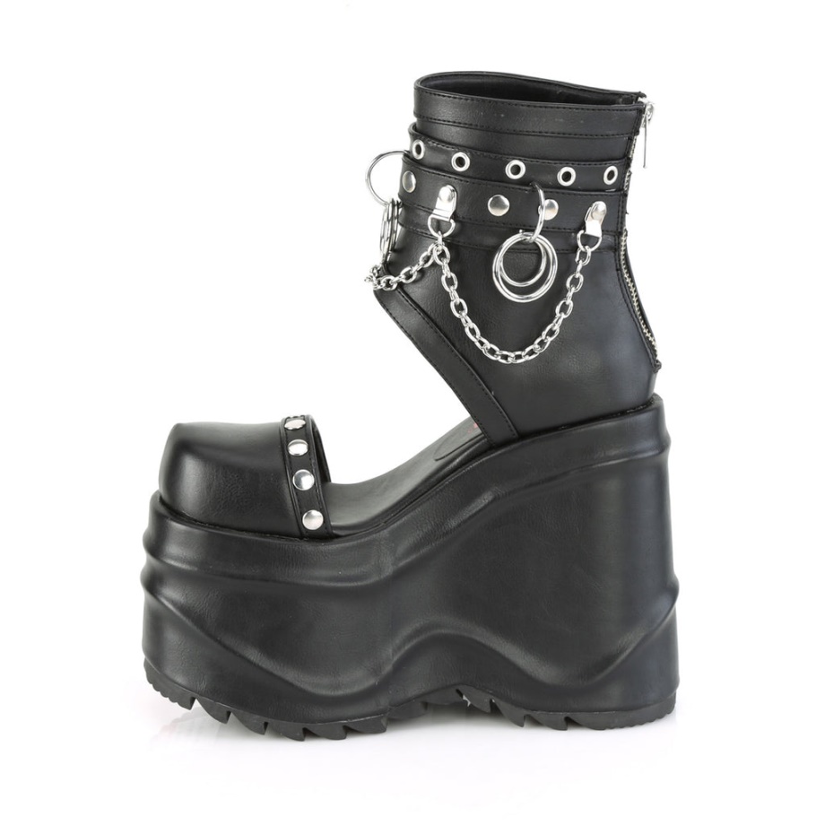 Wave-22 Black Vegan Leather Demonia Ireland