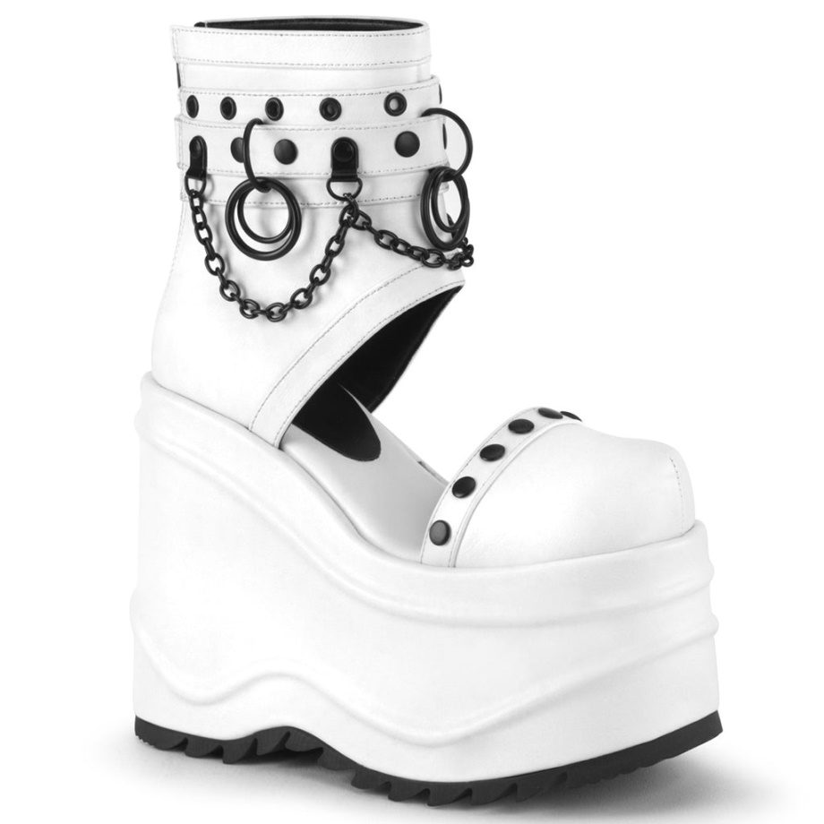 Wave-22 Demonia Ireland White Vegan Leather