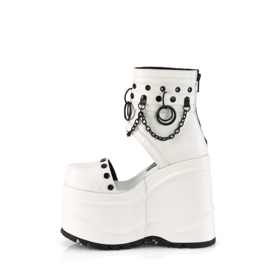 Wave-22 Demonia Ireland White Vegan Leather