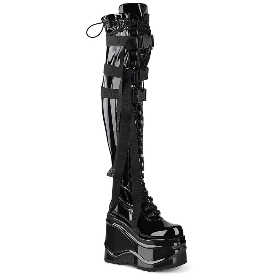 Wave-315 Demonia Ireland Black Stretch Patent