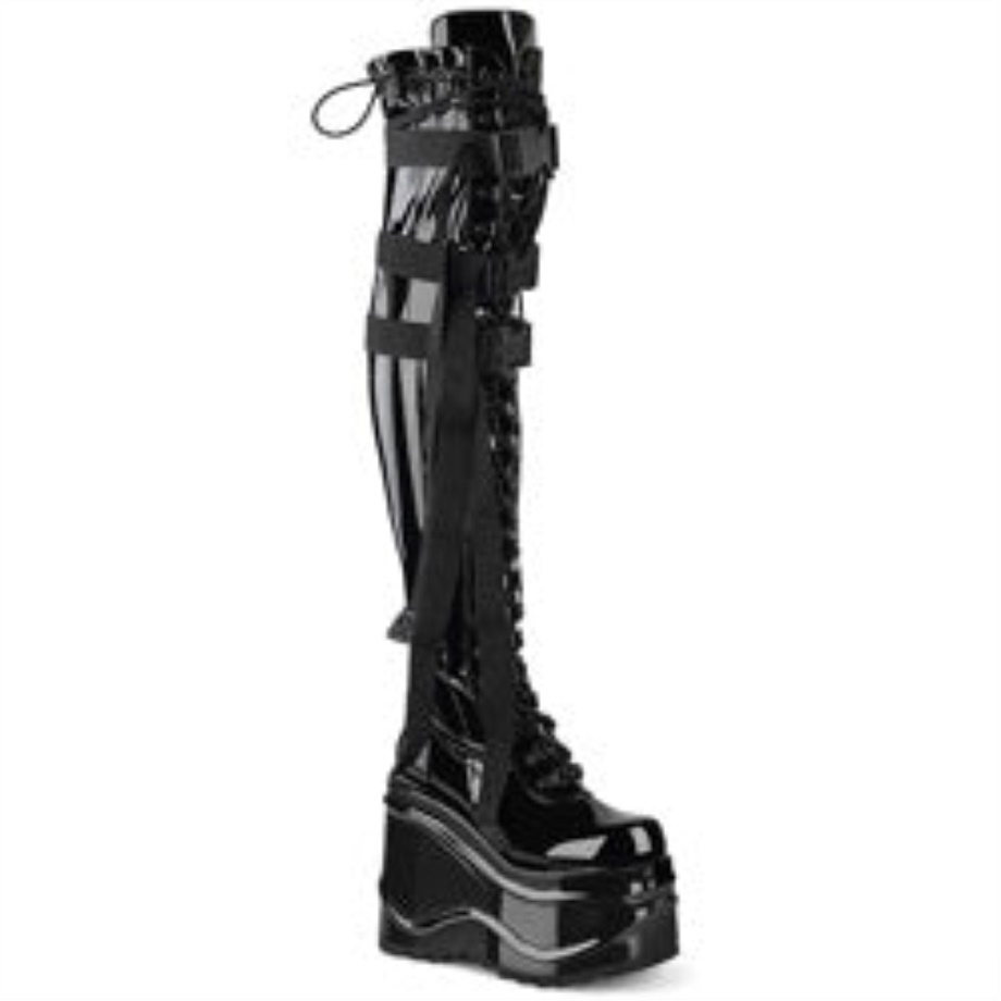 Wave-315 Demonia Ireland Black Stretch Patent